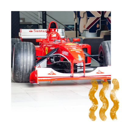 Formula One car being prepared for Silverstone Circuit race